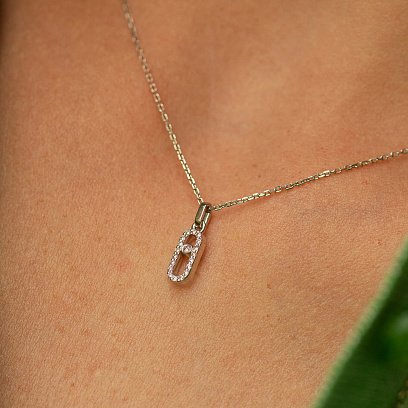 Колье с бриллиантами (белое золото) 135051121 №4