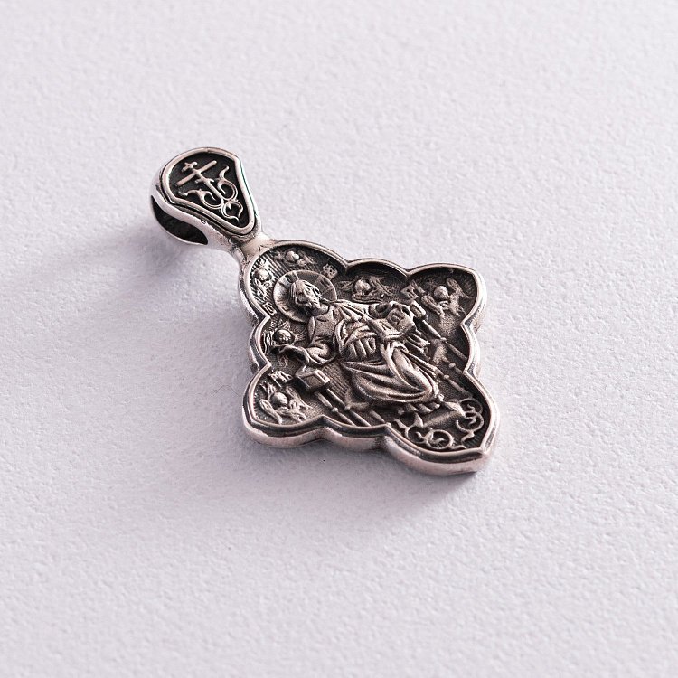 Православный крест "Спас в силах" (чернение) 131222 от ювелирного магазина Оникс