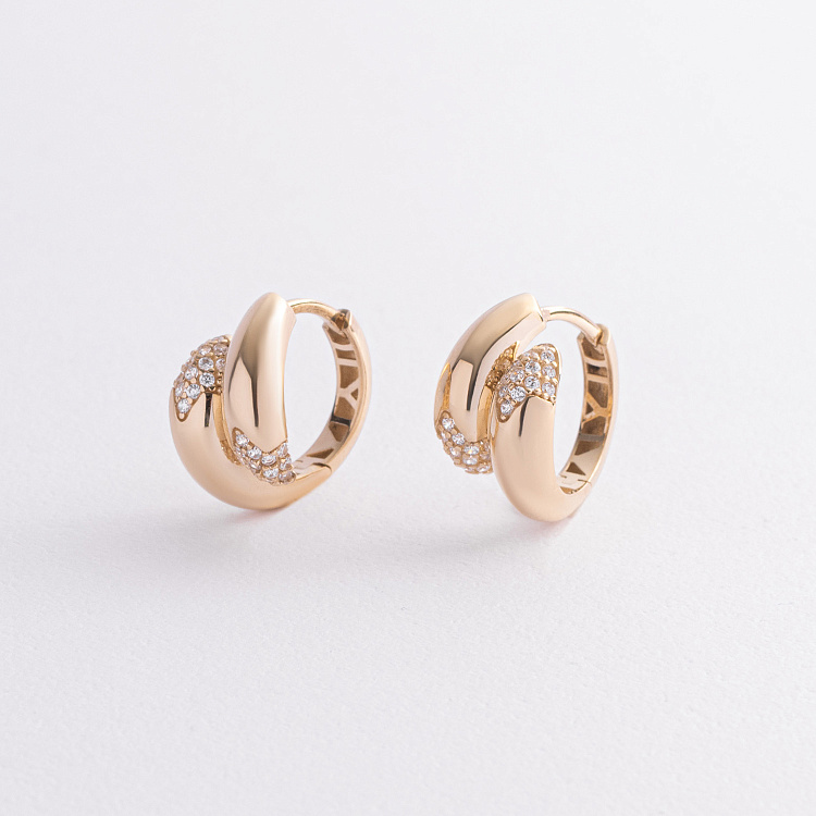 Серьги "Rosemarie" в желтом золоте (фианиты) с09403 от ювелирного магазина Оникс