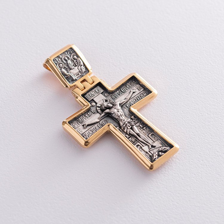 Срібний хрестик з позолотою "Розп'яття '' 131930 від ювелірного магазину Онікс - 3