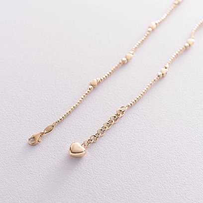 Золотое колье "Сердечки" кол01384 №4