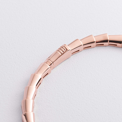 Колье "Змея" в красном золоте (фианиты) кол02589 №4