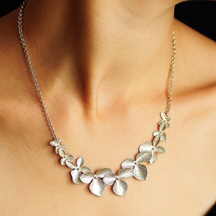 Срібне кольє "Квіточки" 18011 від ювелірного магазину Онікс - 5