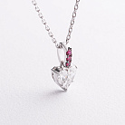 Золотое колье "Сердечко" с бриллиантами и рубинами колб0186va от ювелирного магазина Оникс