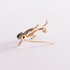 Золота брошка "Ящірка" з різнокольоровими фіанітами зак00327 от ювелирного магазина Оникс - 3