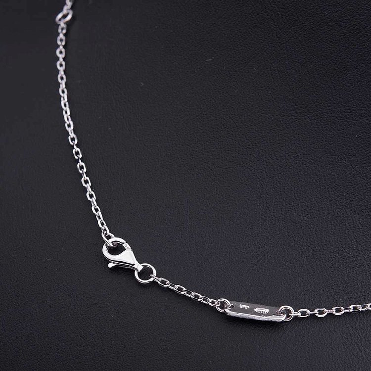 Серебряное колье "Клевер" с фианитом и ониксом 18348 от ювелирного магазина Оникс - 2