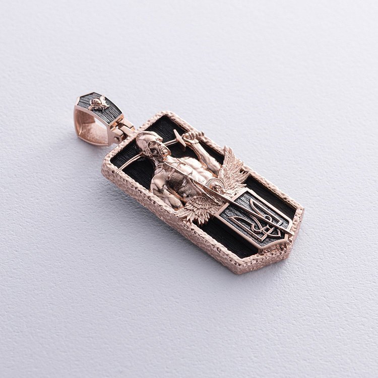 Золотий кулон "Український козак. Отче наш" (ебенове дерево) 1178к від ювелірного магазину Онікс