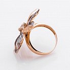 Золотое кольцо "Цветок" (фианиты) к01856 от ювелирного магазина Оникс - 1