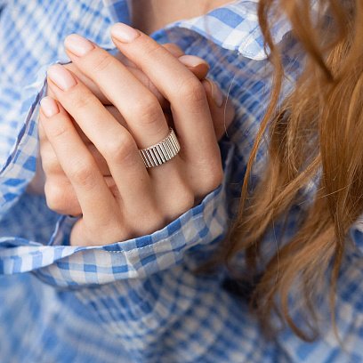 Широка срібна каблучка "Енід" 112693 №11