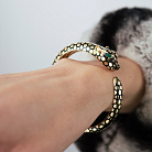 Жорсткий браслет "Пантера" у жовтому золоті (емаль) б05820 от ювелирного магазина Оникс - 1