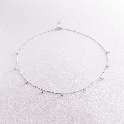 Колье из белого золота с фианитами кол01787