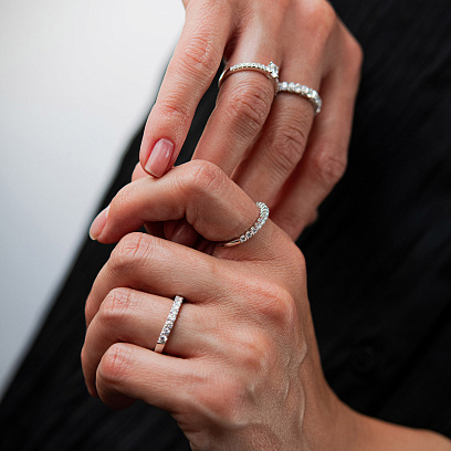 Золотое кольцо с бриллиантами кб0642lg №8