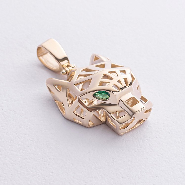 Підвіска "Пантера" у жовтому золоті (фіаніти) п03553 від ювелірного магазину Онікс