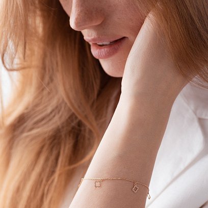 Браслет "Конюшина" у червоному золоті б04843 №2