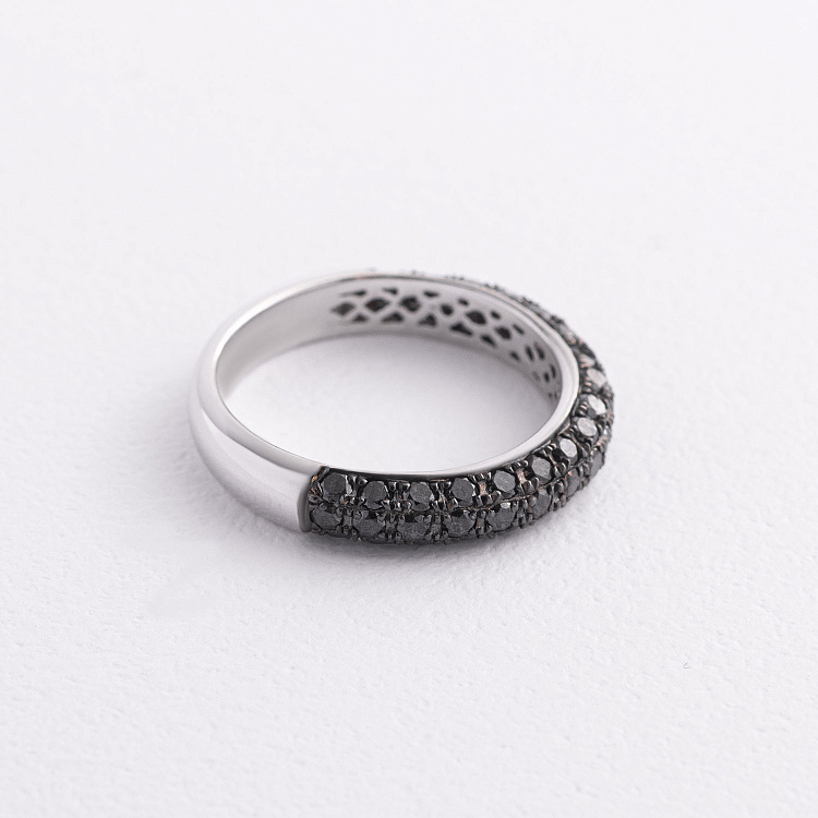 Золотое кольцо с черными бриллиантами кб0245sth от ювелирного магазина Оникс - 2