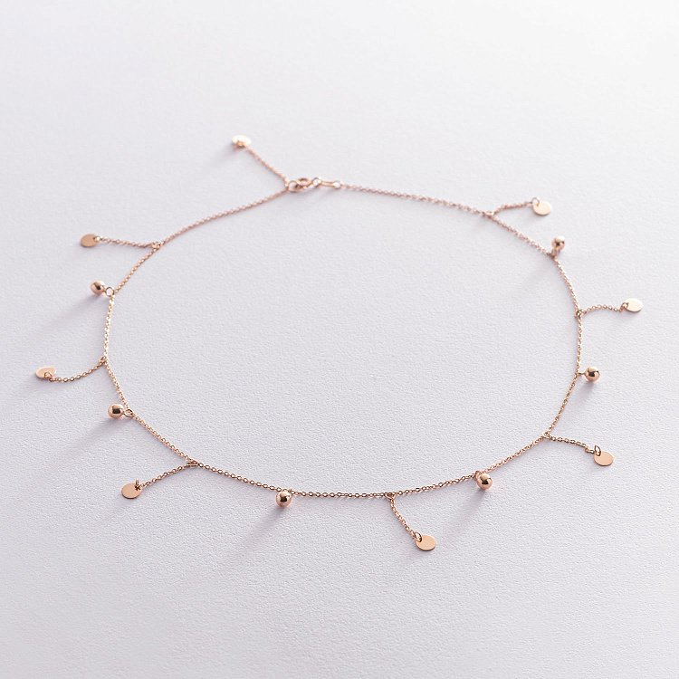 Золоте кольє "Монетки і кульки" 860389 від ювелірного магазину Онікс