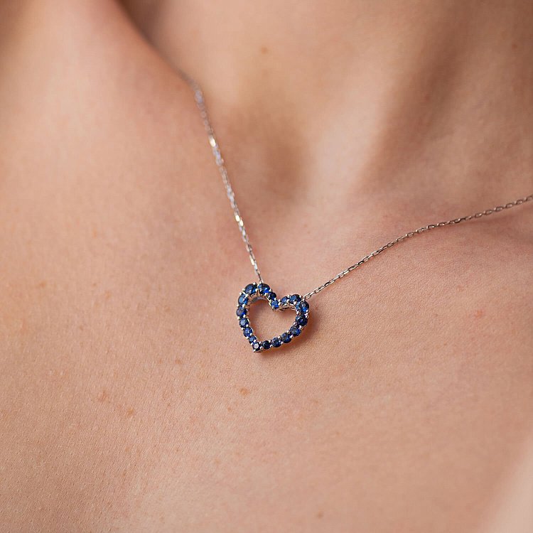 Золотий кулон "Сердечко" з сапфірами пб0297nl від ювелірного магазину Онікс - 3