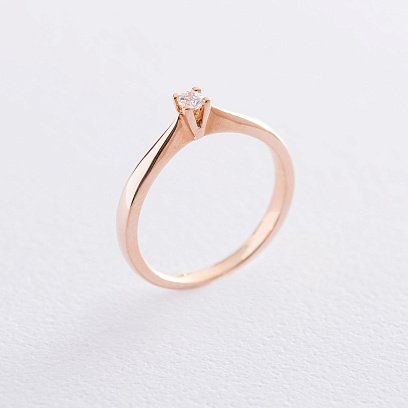 Помолвочное кольцо в красном золоте (куб. цирконий Swarovski) к06239