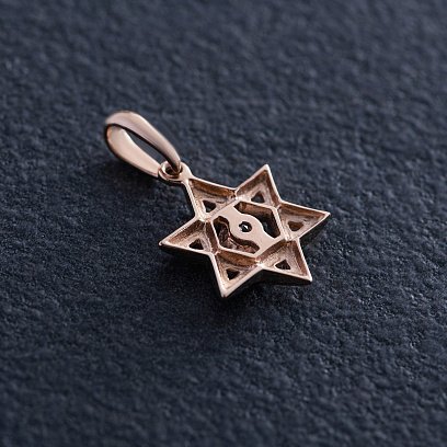 Золота підвіска "Зірка Давида" (фіаніт) п00357 №3