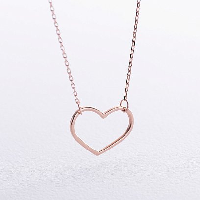 Кольє "Сердечко" у червоному золоті кол02471