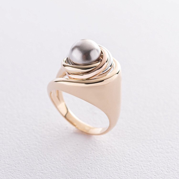 Золота каблучка "Шар" к05844 - 5 Золота каблучка "Шар" к05844 від ювелірного магазину Онікс - 5