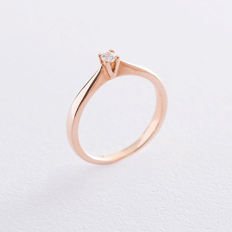 Помолвочное кольцо в красном золоте (куб. цирконий Swarovski) к06239 от ювелирного магазина Оникс