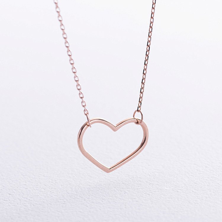 Кольє "Сердечко" у червоному золоті кол02471 від ювелірного магазину Онікс