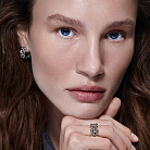 Серьги - кольца "Charlie" в белом золоте с09619 от ювелирного магазина Оникс - 1