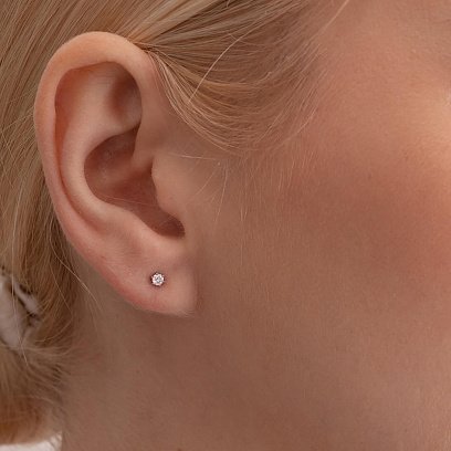 Золоті сережки - пусети з діамантами 316621121 №4