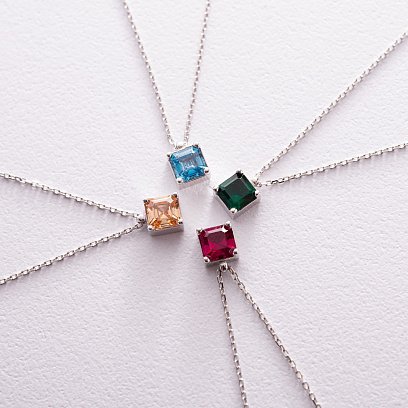 Золоте кольє "Альма" (помаранчевий фіаніт) кол02372 №9