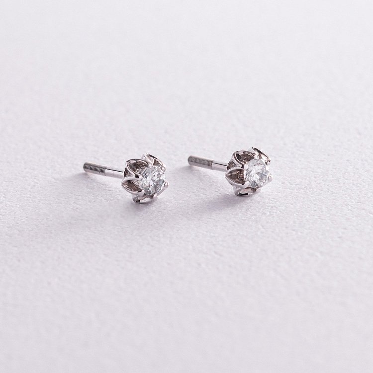 Золоті сережки - пусети з фіанітами с05980 від ювелірного магазину Онікс