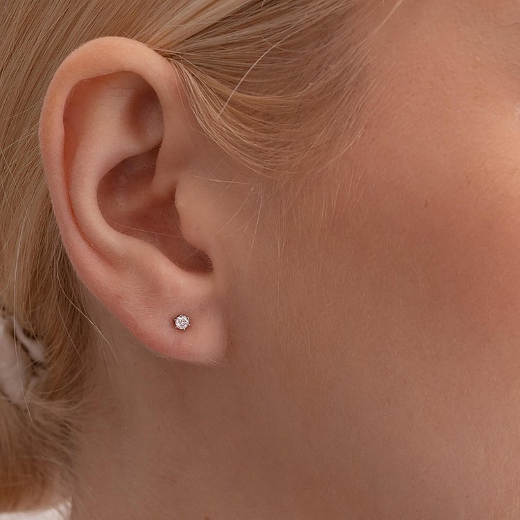 Золоті сережки - пусети з діамантами 316621121 від ювелірного магазину Онікс - 3