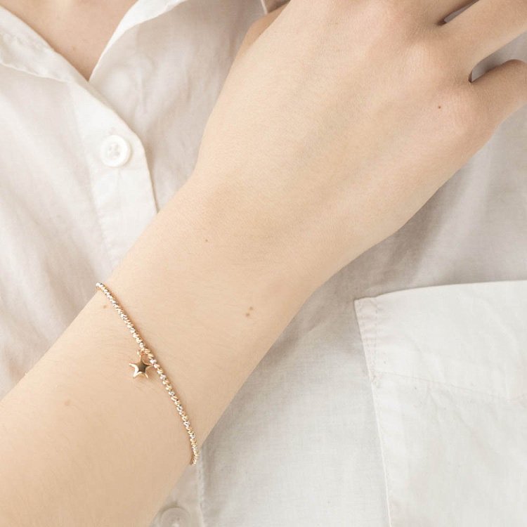 Золотий браслет "Зірочка" б03949 від ювелірного магазину Онікс - 3