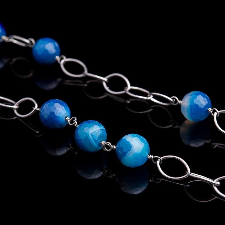 Бусы с агатом 591бус13 - 3 Бусы с агатом 591бус13 от ювелирного магазина Оникс - 3