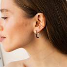 Золоті сережки з чорними фіанітами с09504 от ювелирного магазина Оникс - 3