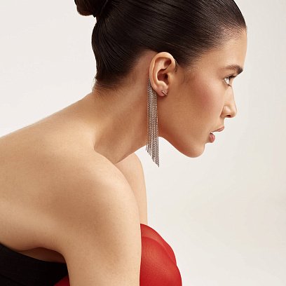 Серебряная серьга - каффа "Неповторимость" 122861 №4