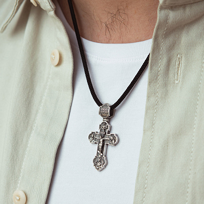 Срібний хрест "Ісус Христос. Покров. Заступництво. Пантелеймон Цілитель" 1936 №2