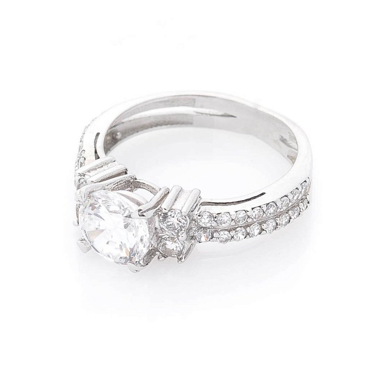 Золотое кольцо (фианиты) к01714ж от ювелирного магазина Оникс - 1