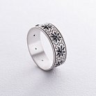 Серебряное кольцо "Вышиванка" (черные фианиты) 1113ч от ювелирного магазина Оникс