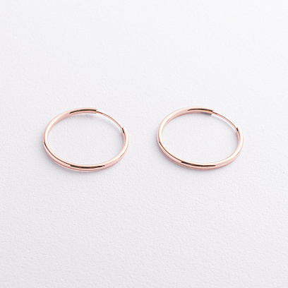 Сережки - кільця в червоному золоті с04040 №2