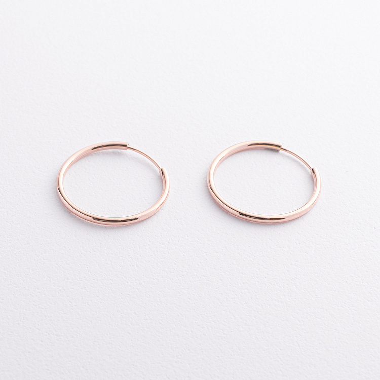 Сережки - кільця в червоному золоті с04040 від ювелірного магазину Онікс - 1