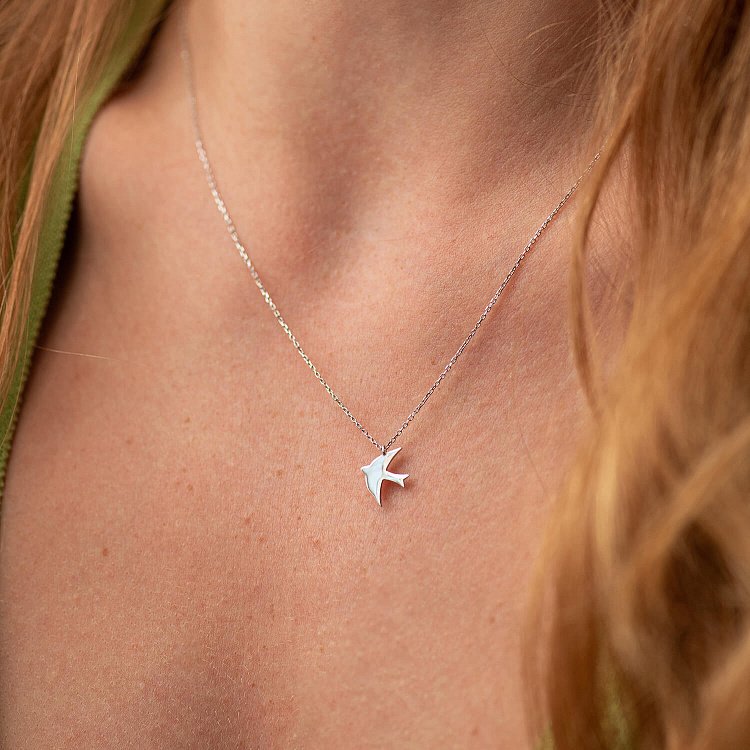 Кольє "Ластівка" в білому золоті кол01610 від ювелірного магазину Онікс - 1