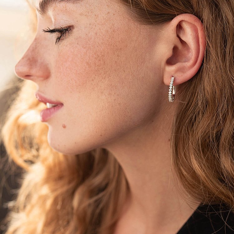 Срібні сережки (фіаніт) 12976 від ювелірного магазину Онікс - 2