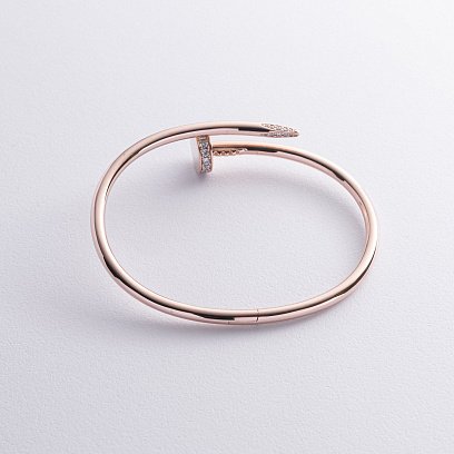 Браслет "Цвях" в червоному золоті (фіаніти) б05477 №5