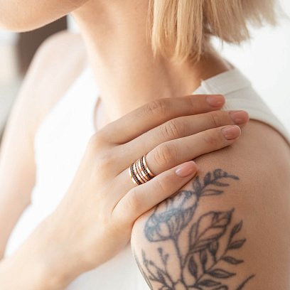 Каблучка в червоному золоті (фіаніти) к07042 №3