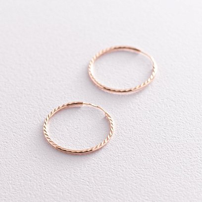 Серьги - кольца в красном золоте (2.2 см) с01876 №3