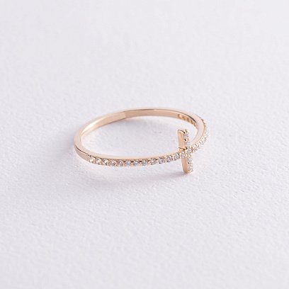 Каблучка "Дейзі" в жовтому золоті (фіаніти) з3913ж