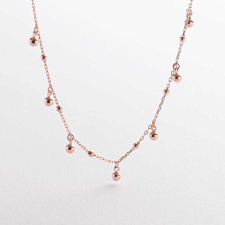 Кольє "Кульки" у червоному золоті кол02613 від ювелірного магазину Онікс