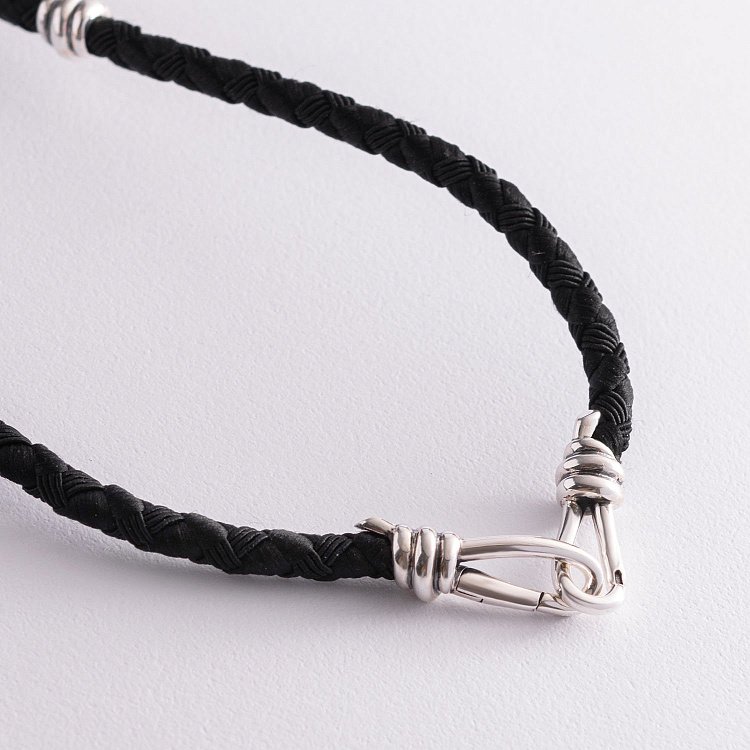 Мужской православный крест из эбенового дерева и серебра (на шнуре) эбен2 от ювелирного магазина Оникс - 6