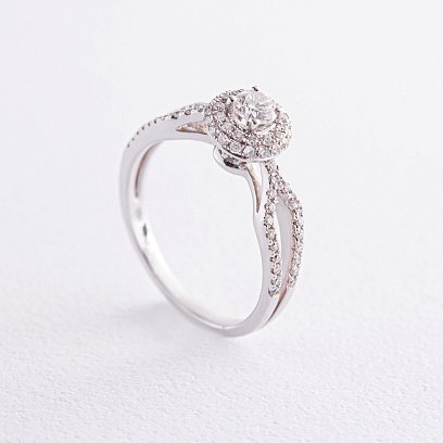 Кольцо в белом золоте с бриллиантами к322d